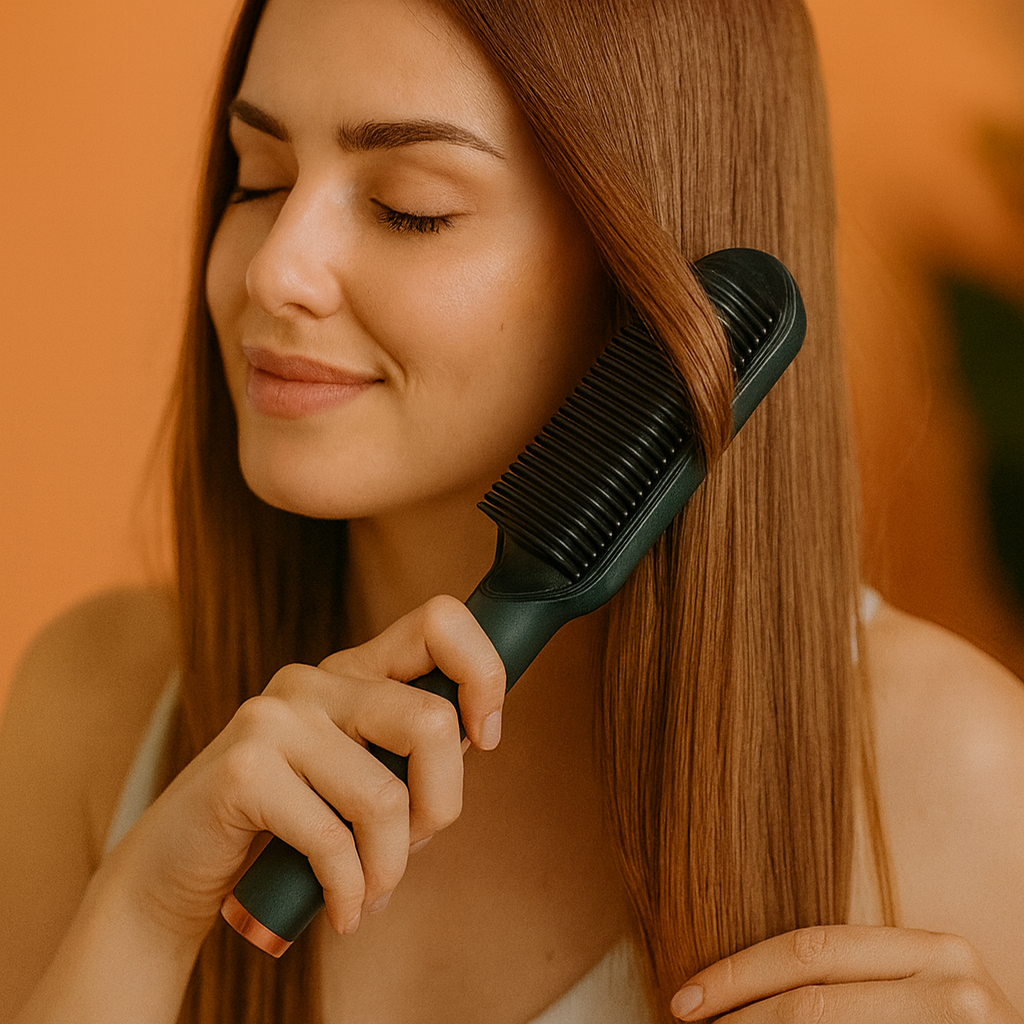 Disfruta de un alisado rápido y brillante con un toque de lujo. El cepillo alisador 3 en 1 combina calor inteligente y cuidado iónico para dejar tu cabello sedoso, sin frizz ni daño térmico. En minutos, transforma tu rutina diaria en una experiencia de belleza digna de salón.