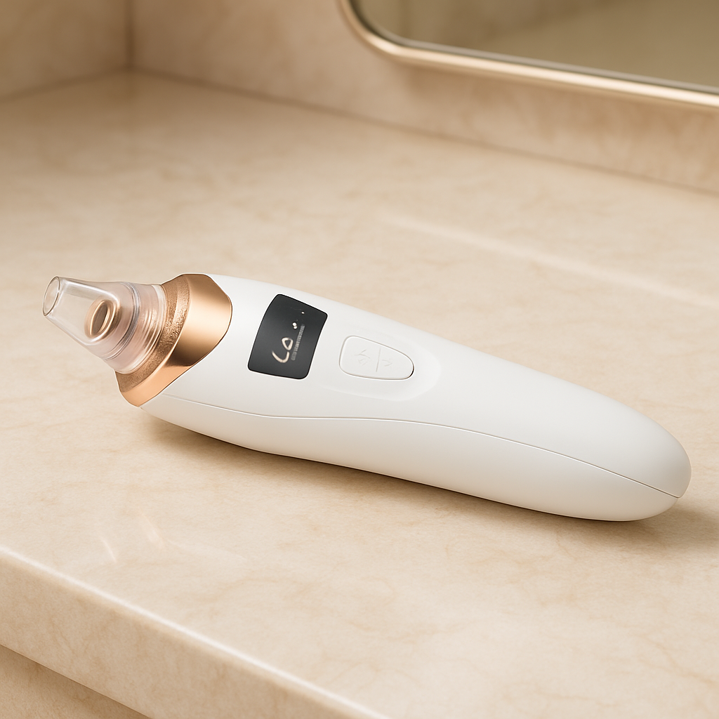 🔑 LO QUE TE HARÁ AMAR ESTE PRODUCTO
🌬️ Succión profunda y segura que elimina puntos negros, exceso de grasa y células muertas sin dañar la piel, gracias a su tecnología de vacío con cabezales intercambiables adaptados a cada tipo de piel. ⏱️ Desde el primer uso notarás una piel más suave, limpia y con menos poros visibles, ideal antes del maquillaje o tu rutina de skincare. 💎 Además, su diseño elegante y recargable por USB lo hace portátil, moderno y ergonómico, perfecto para llevarlo contigo y usarlo si